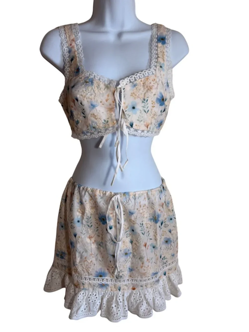 NWT Adeirlina Seaside Matching Set Mini Skirt and Crop Top XS